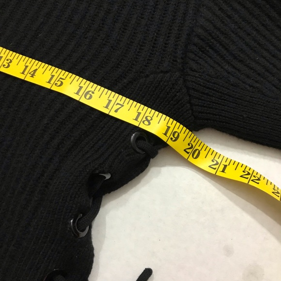 Rag & Bone Black Side Lace-Up Oversized Sweater - Picture 7 of 8